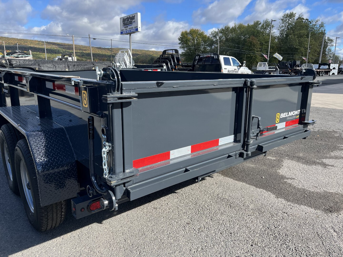 New 2025 Belmont DTL 81" x 12' Dump Trailer -12K GVWR - TARP KIT - Black