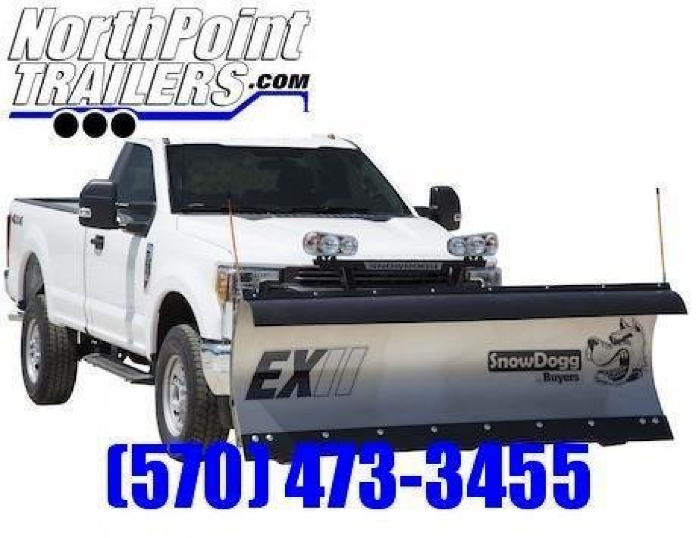 New SnowDogg EX80II - 8' Stainless Straight Blade Snow Plow