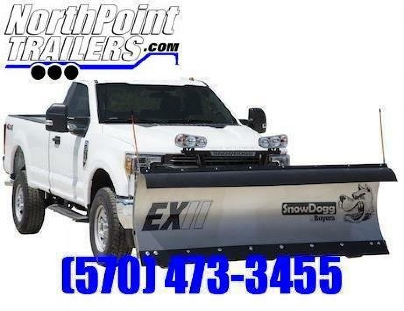 New SnowDogg EX75II - 7'6" Stainless Straight Blade Snow Plow