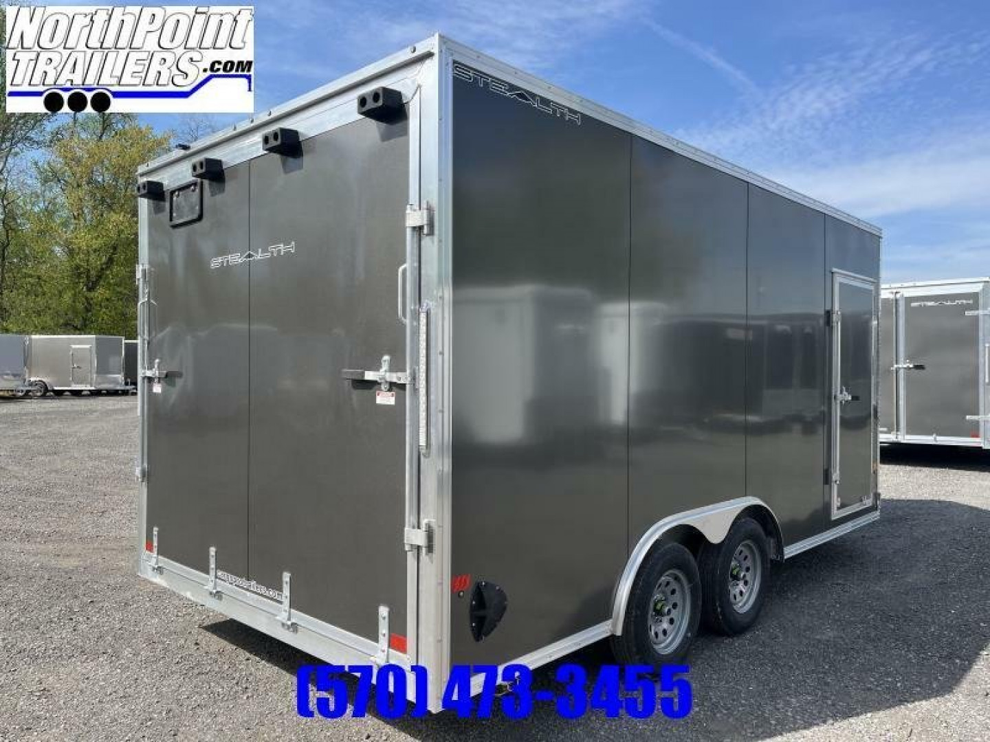 New 2024 Stealth Trailer C8x16S Cargo Trailer - Charcoal -36" V-Front - 81" Door Opening