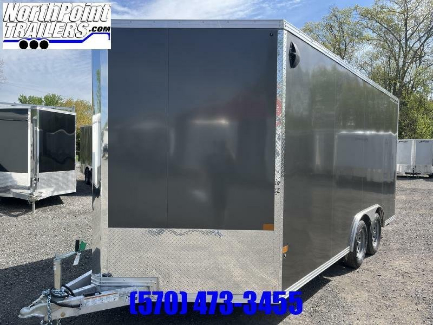 New 2024 Stealth Trailer C8x16S Cargo Trailer - Charcoal -36" V-Front - 81" Door Opening