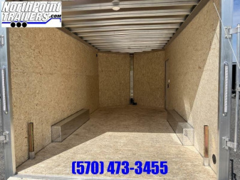 New 2024 Stealth Trailer C8x16S Cargo Trailer - Charcoal -36" V-Front - 81" Door Opening