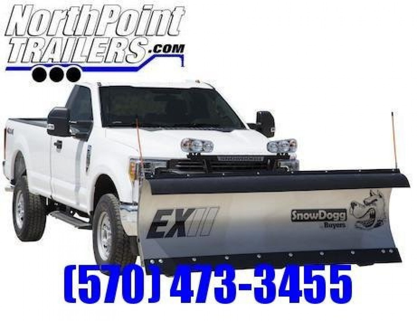 New SnowDogg EX85 Stainless Snow Plow - 8'6" Straight Blade
