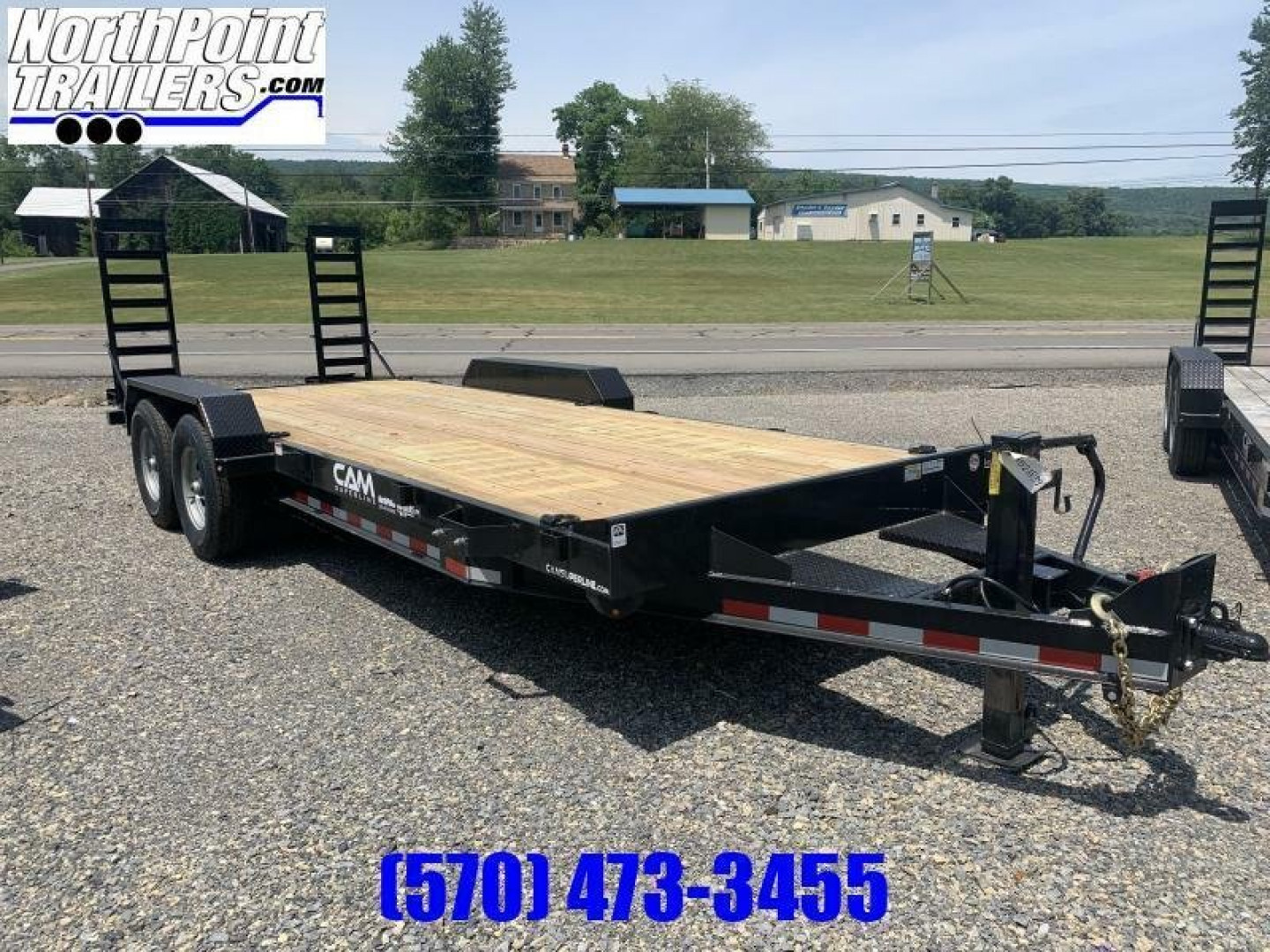 New 2025 CAM 20' Equip. Trailer w/ Beavertail - 7K Axles - 14,000 GVWR