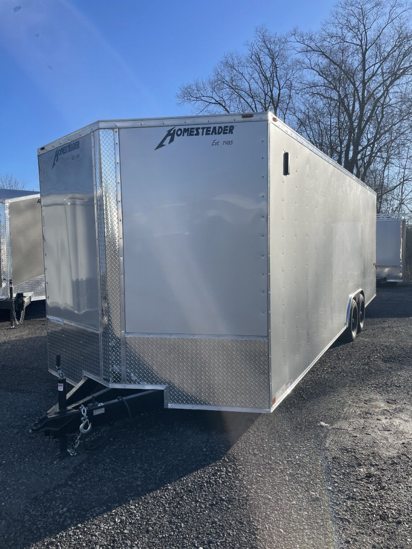 New 2025 Homesteader 8 x 24' - Silver - 7' Interior - 5.2k TORSION AXLES - E-TRACK