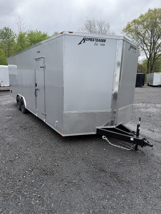 New 2026 Homesteader 8x24' V-Nose Trailer - SILVER Car / Racing Trailer