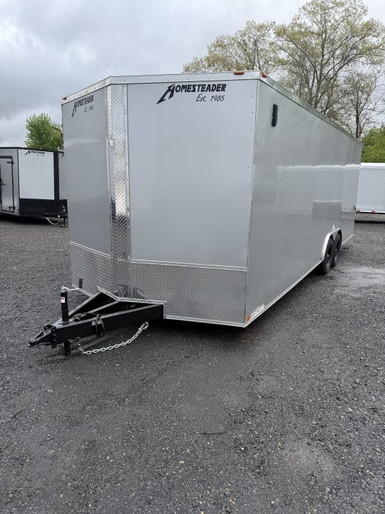 New 2026 Homesteader 8x24' V-Nose Trailer - SILVER Car / Racing Trailer