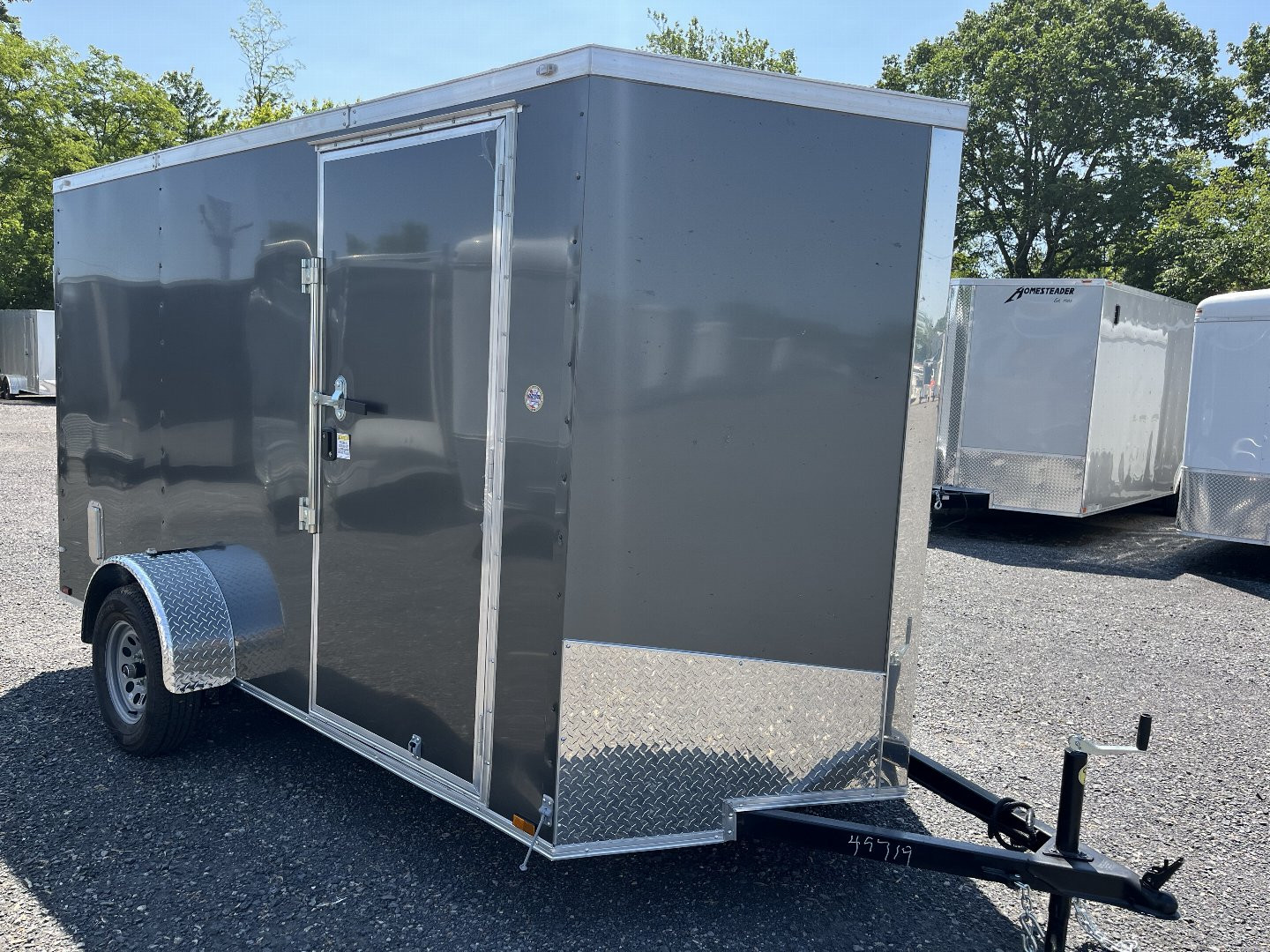 New 2025 Spartan 6x12 Cargo Trailer - CHARCOAL - Ramp Door