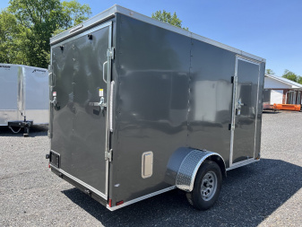 New 2025 Spartan 6x12 Cargo Trailer - CHARCOAL - Ramp Door