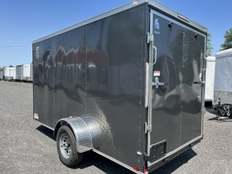 New 2025 Spartan 6x12 Cargo Trailer - CHARCOAL - Ramp Door