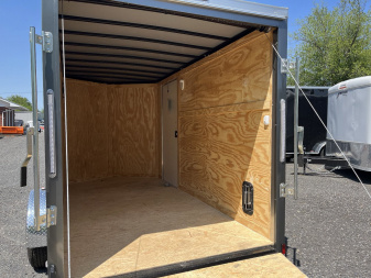 New 2025 Spartan 6x12 Cargo Trailer - CHARCOAL - Ramp Door