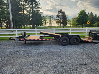 New 2023 BWISE THS17 82x22 17.6K Split Deck Equipment Trailer