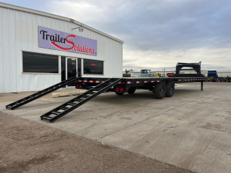 New 2025 PJ Trailers 30' X 102" Flatdeck With Singles, Straight Deck W Slide-In Ramps Flatbed Trailer