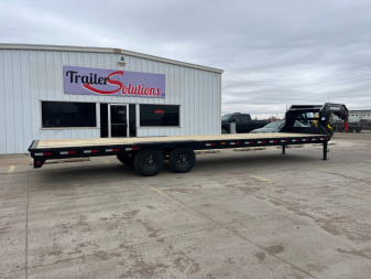 New 2025 PJ Trailers 30' X 102" Flatdeck With Singles, Straight Deck W Slide-In Ramps Flatbed Trailer