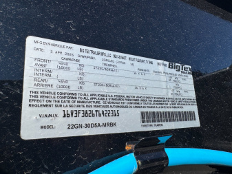 New 2026 BIG TEX TRAILERS 22GN 25+5 Flatbed Trailer