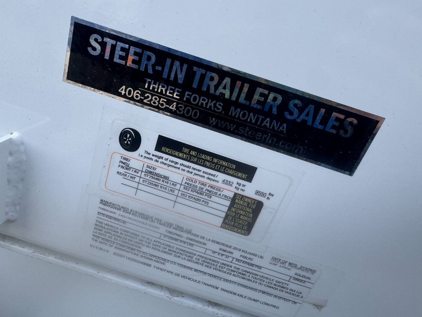 New 2025 Load Trail 7x14 DL Dump Trailer w/ 36" SIDES