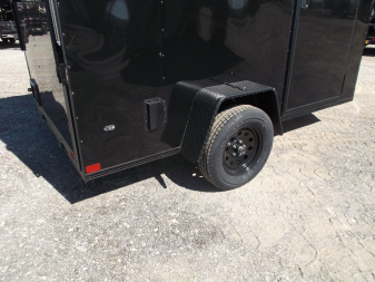 New 2025 COVERED WAGON TRAILERS 6x10 SA Cargo / Enclosed Trailer / 6'6" Interior Height / Extra Wide Ramp Gate / RV Side Door / LEDs / .030 Black Semi-Screwless Exterior / Black Out Package