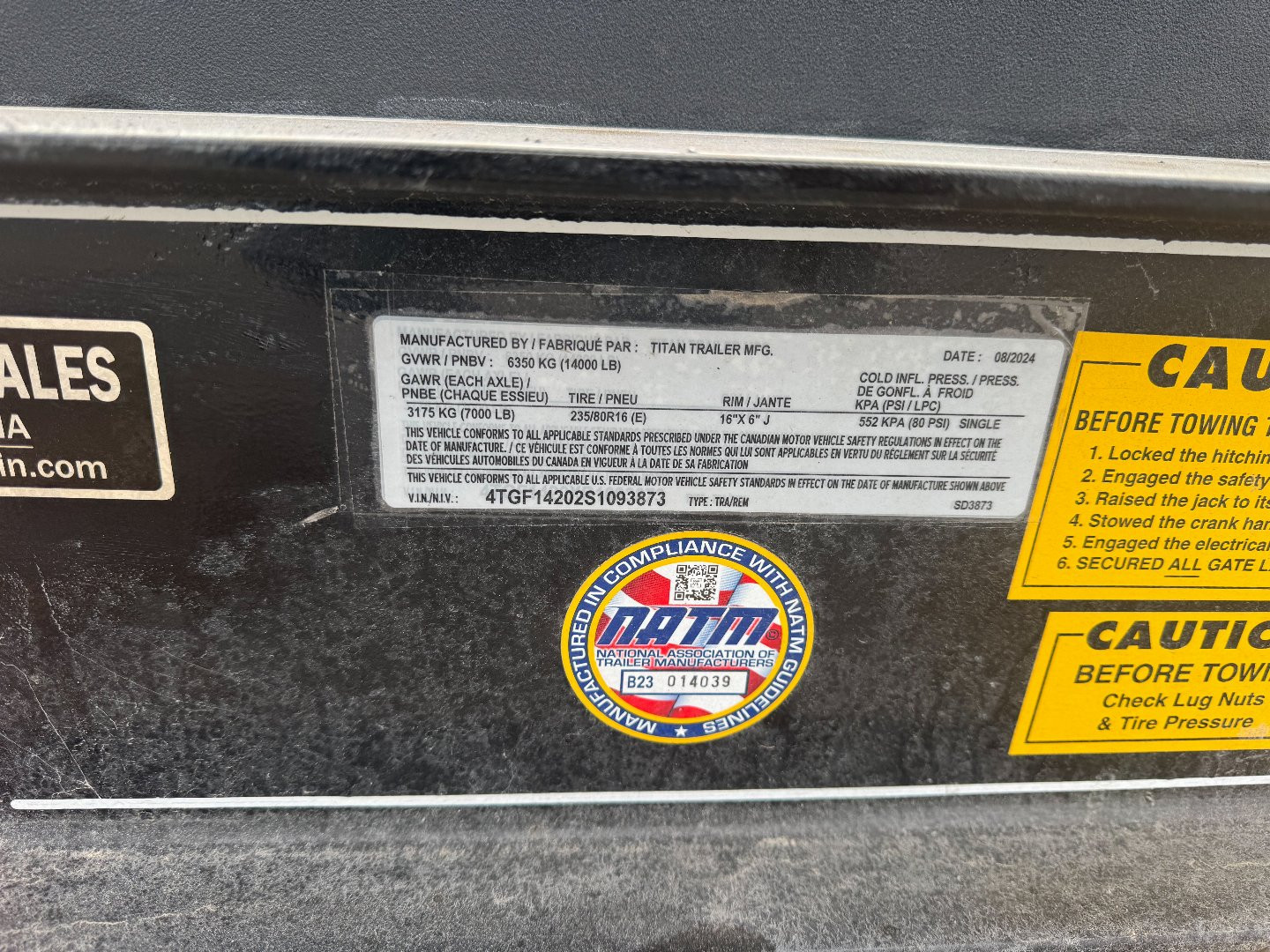 New 2025 Titan Trailer 14' BH Dump Trailer