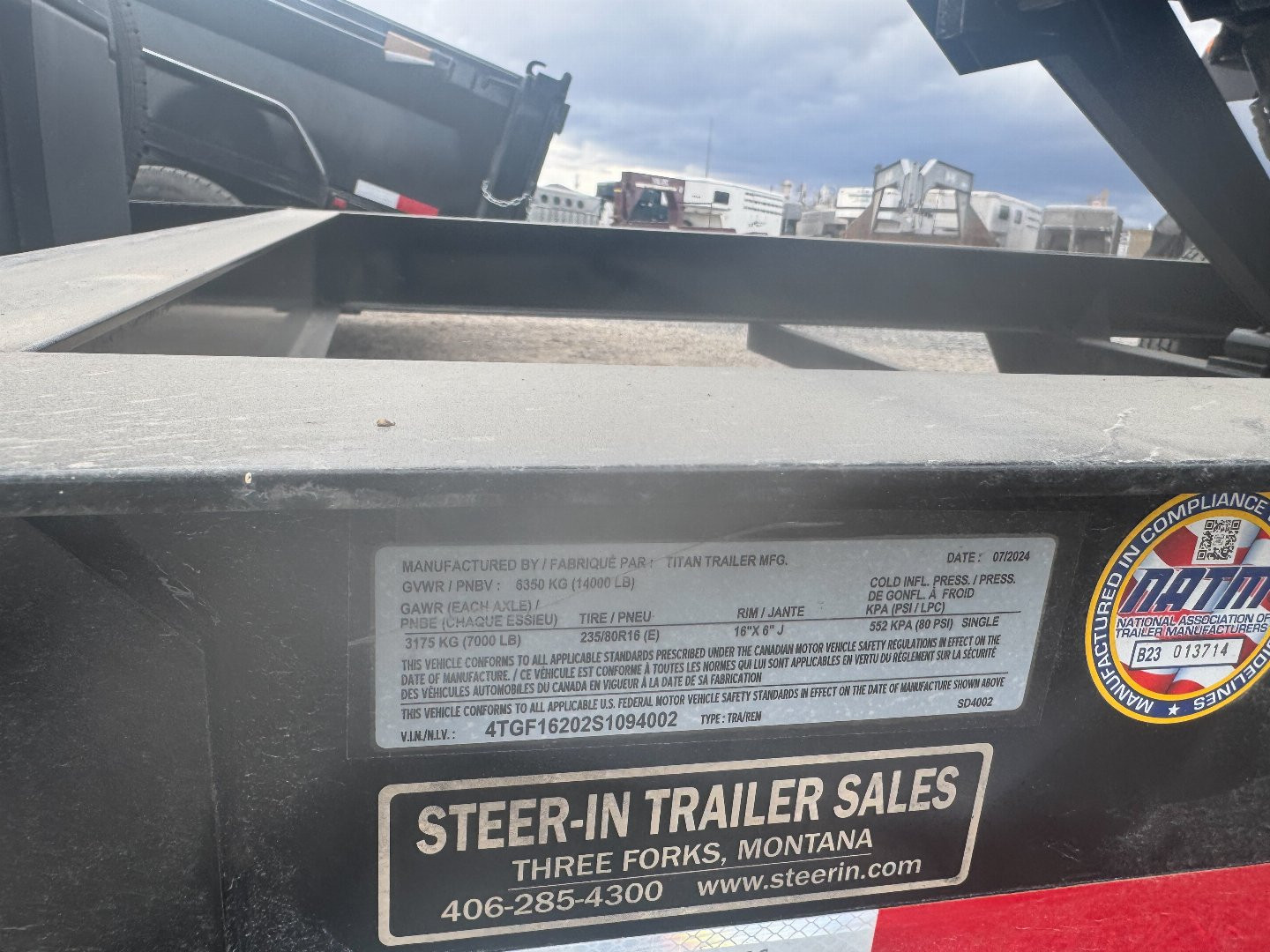 New 2025 Titan Trailer 16' BH Dump Trailer