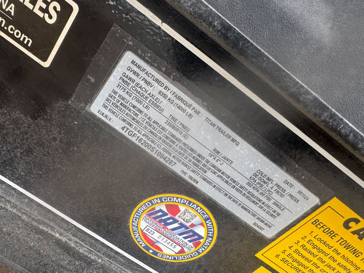 New 2025 Titan Trailer 16' BH Dump Trailer