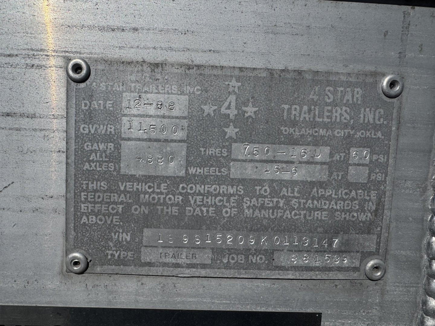 Used 1989 4-Star Trailers 3H Horse Trailer GN