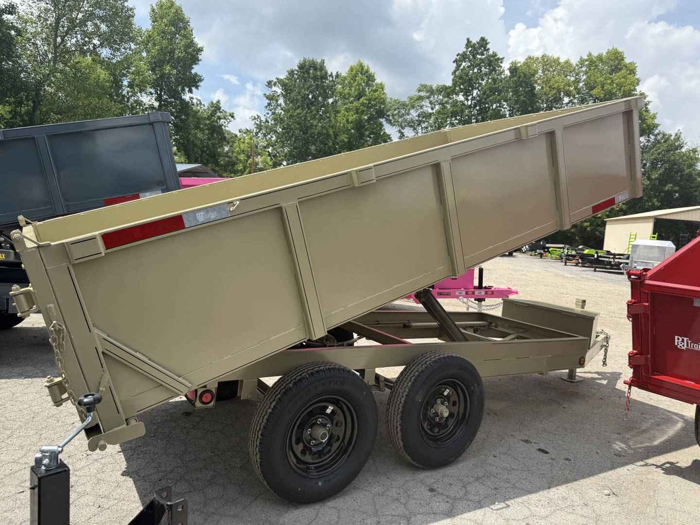 New 2025 P & T Trailers 7K 6X12 DUMP SREAD GATE 7K JACK Dump Trailer