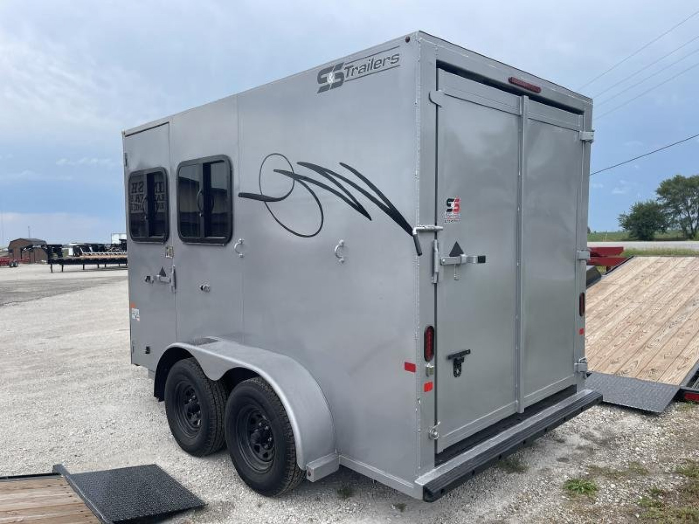 New 2023 S&S MANUFACTURING 2 Horse Bumper Pen / Stock Combo Trailer