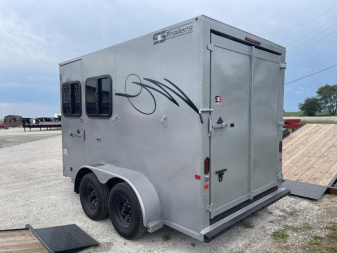 New 2023 S&S MANUFACTURING 2 Horse Bumper Pen / Stock Combo Trailer