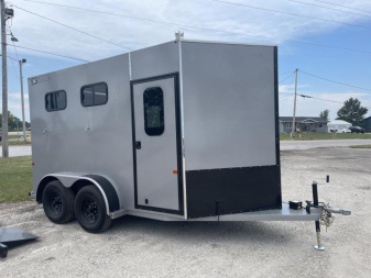 New 2023 S&S MANUFACTURING 2 Horse Bumper Pen / Stock Combo Trailer