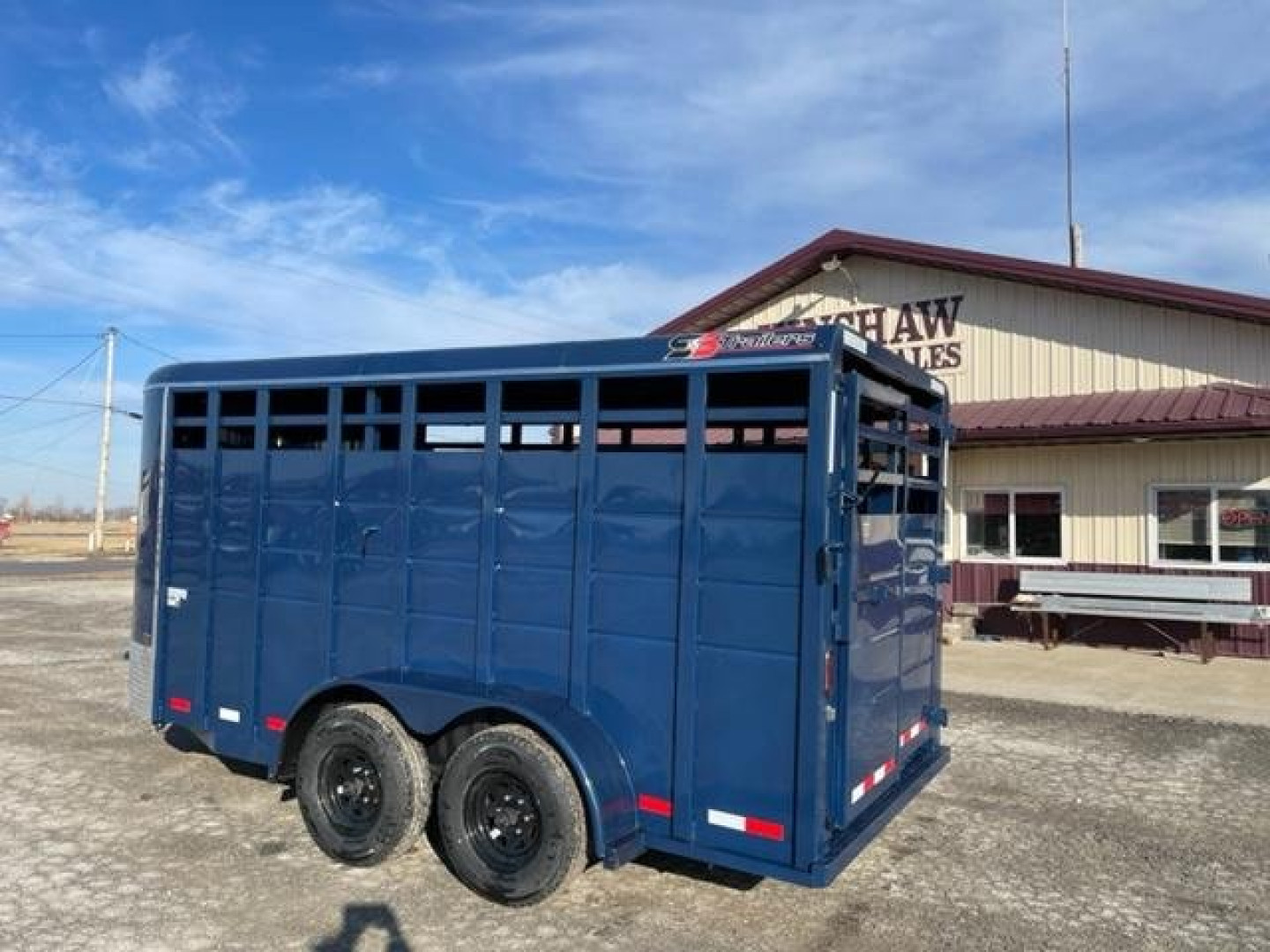 New S&S Manufacturing 6'8"x16 Stock / Stock Combo Trailer