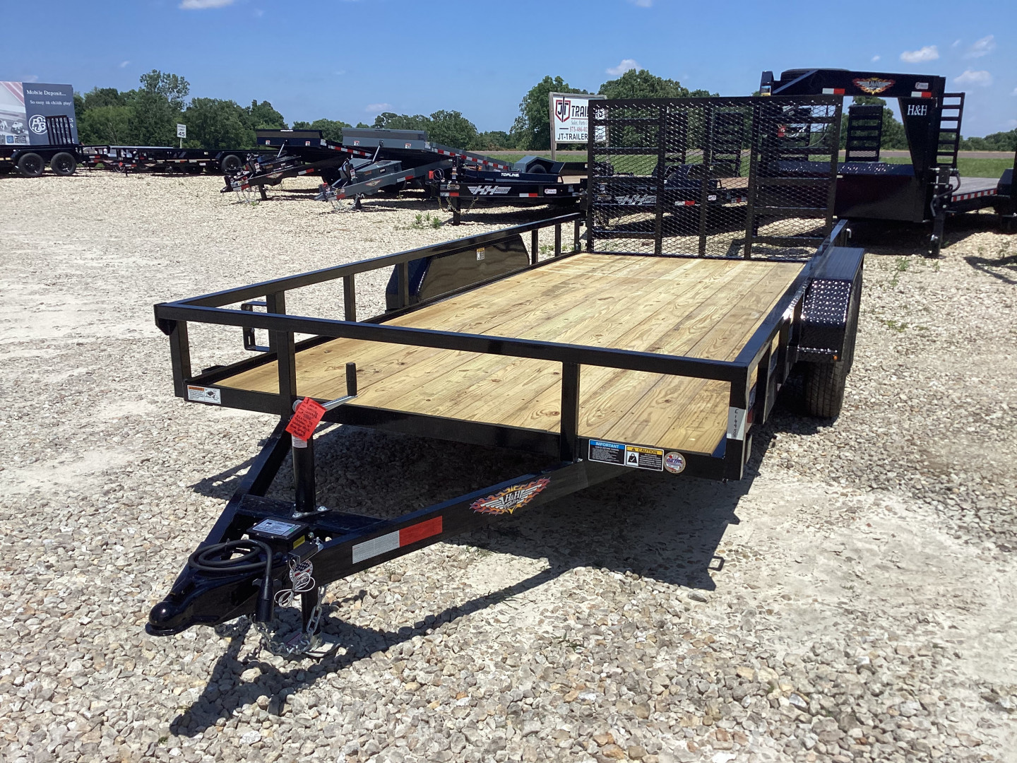 New 2025 H&H 82x16 Railside Utility Trailer, 7k Tandem