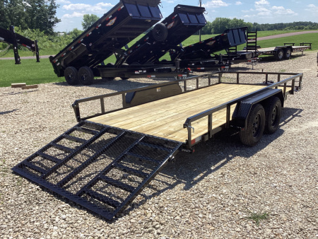 New 2025 H&H 82x16 Railside Utility Trailer, 7k Tandem