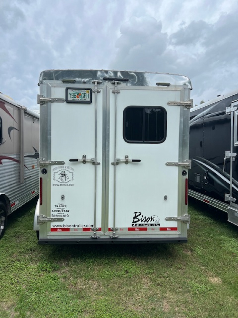 Used 2020 Bison Trailers 7' wide Trail Boss 2 horse w/ 11' lq slide Horse Trailer