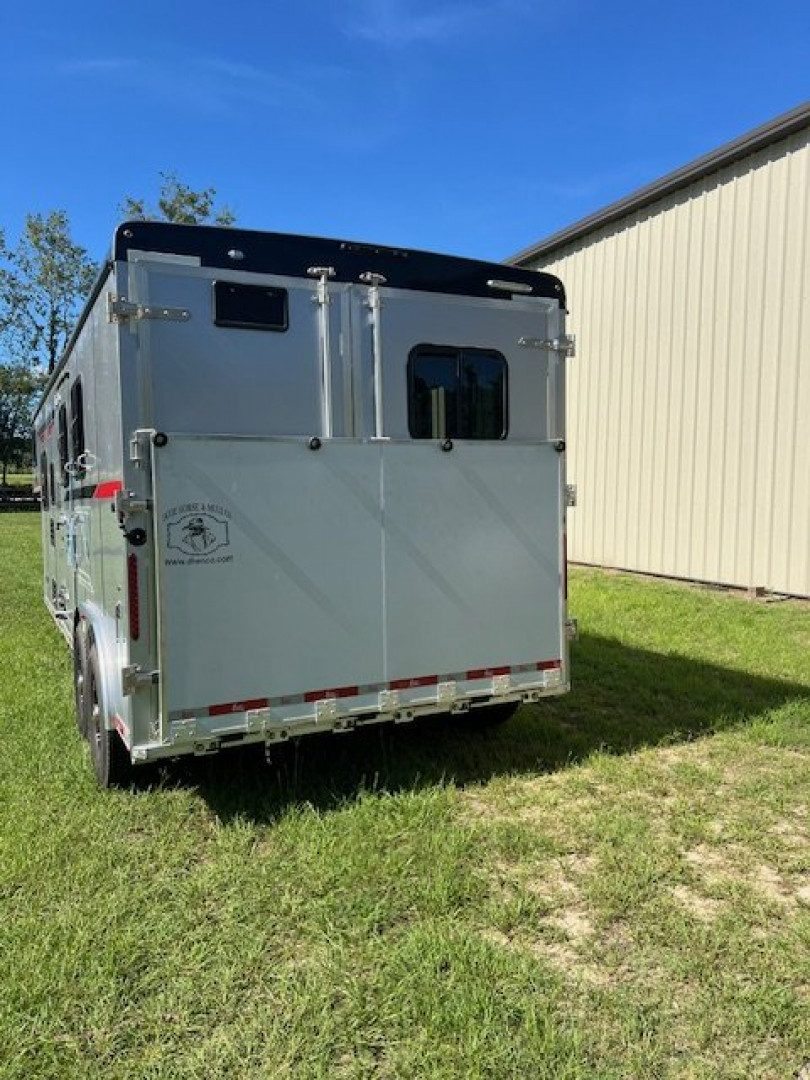 Used 2023 Bison Trailers Ranger 8' wide 2 horse w/9' living quarters Horse Trailer