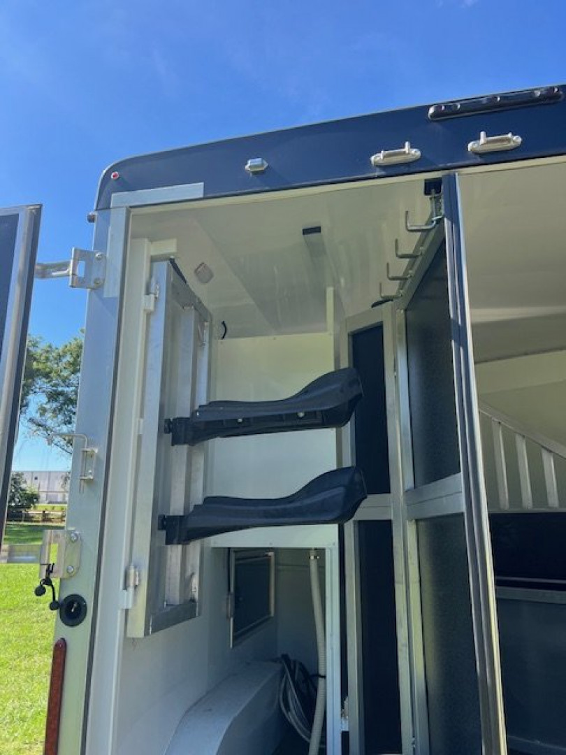 Used 2023 Bison Trailers Ranger 8' wide 2 horse w/9' living quarters Horse Trailer
