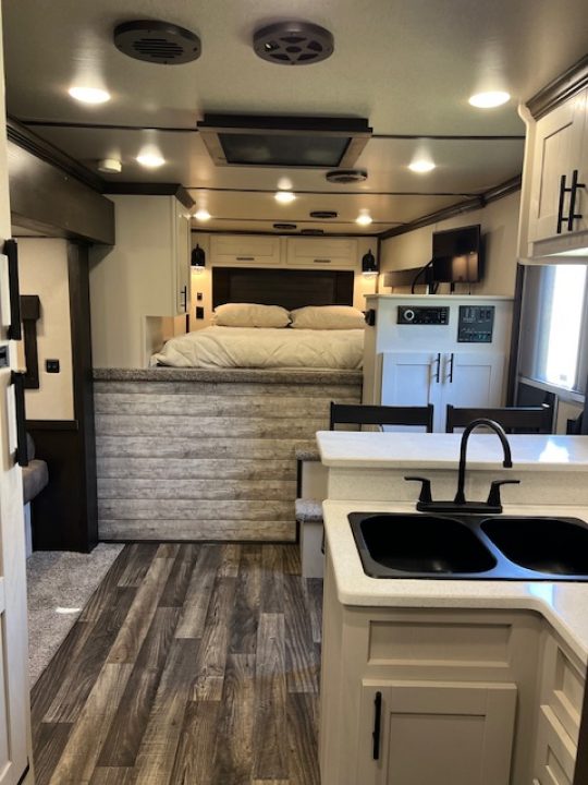 Used 2023 Merhow Trailers 8' wide 12' farmhouse lq w/ bunks and stock area Stock / Stock Combo Trailer