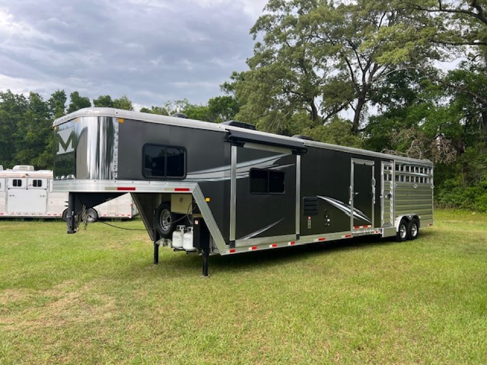 Used 2023 Merhow Trailers 8' wide 12' farmhouse lq w/ bunks and stock area Stock / Stock Combo Trailer