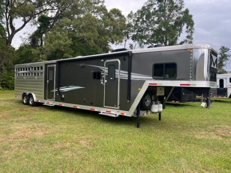 Used 2023 Merhow Trailers 8' wide 12' farmhouse lq w/ bunks and stock area Stock / Stock Combo Trailer