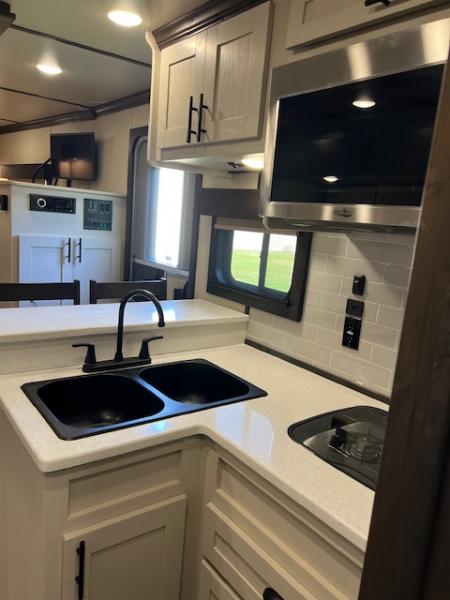 Used 2023 Merhow Trailers 8' wide 12' farmhouse lq w/ bunks and stock area Stock / Stock Combo Trailer