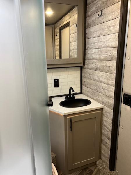 Used 2023 Merhow Trailers 8' wide 12' farmhouse lq w/ bunks and stock area Stock / Stock Combo Trailer