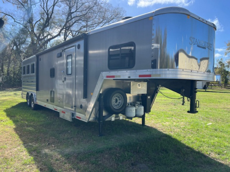 Used 2022 Merhow Trailers 8' wide 3 horse w/ 12' living quarters Horse Trailer