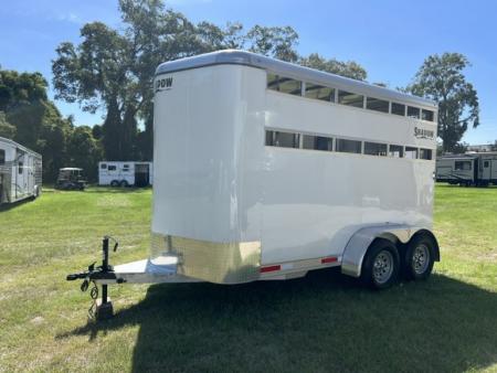 Used 2024 Shadow 2 horse slant bumper pull w/ dressing room Horse Trailer