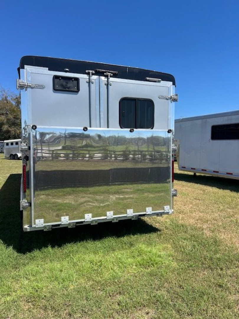 Used 2022 Bison Trailers 8' wide 3 horse w/ 11' living quarters Horse Trailer