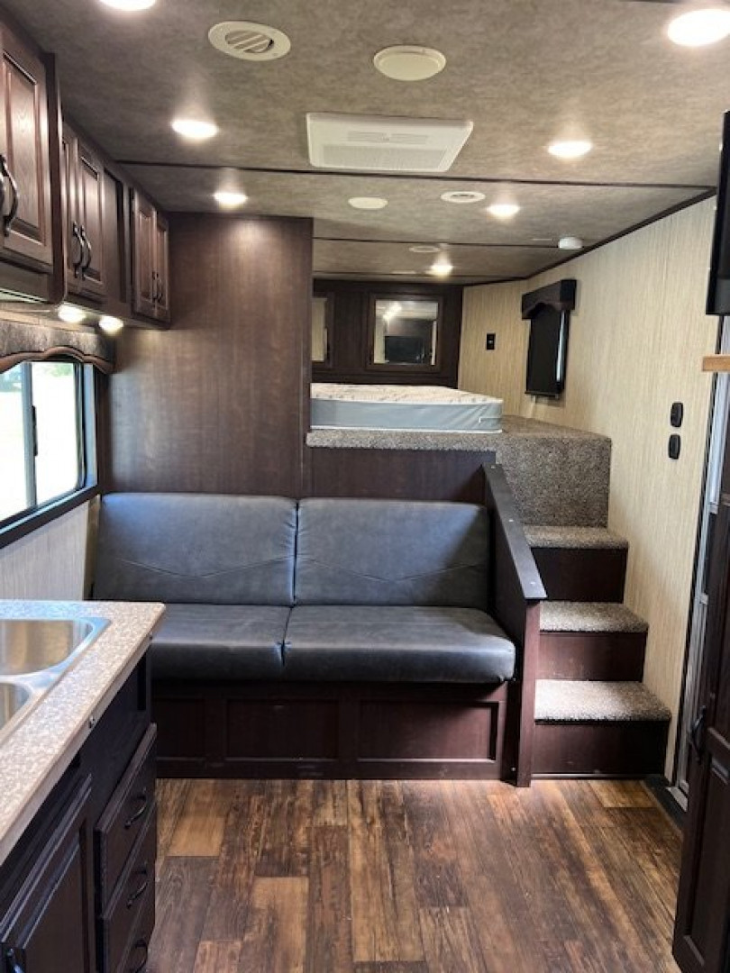 Used 2022 Bison Trailers 8' wide 3 horse w/ 11' living quarters Horse Trailer