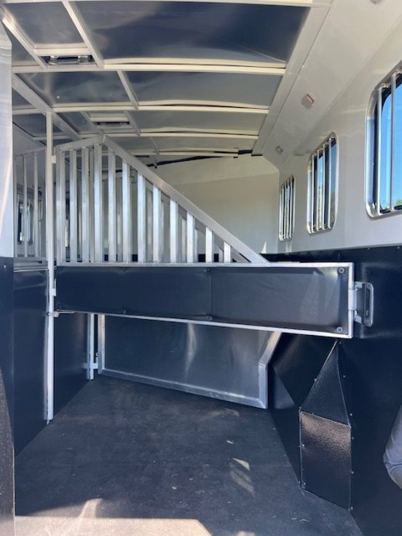 Used 2022 Bison Trailers 8' wide 3 horse w/ 11' living quarters Horse Trailer