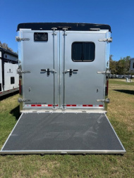 Used 2022 Bison Trailers 8' wide 3 horse w/ 11' living quarters Horse Trailer