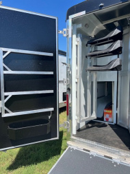 Used 2022 Bison Trailers 8' wide 3 horse w/ 11' living quarters Horse Trailer