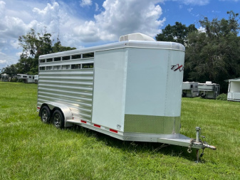 Used 2023 Exiss Trailers 16' stock comb bumper pull Stock / Stock Combo Trailer