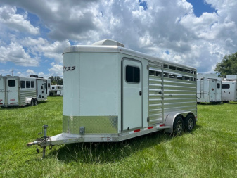Used 2023 Exiss Trailers 16' stock comb w/ a-c bumper pull Stock / Stock Combo Trailer