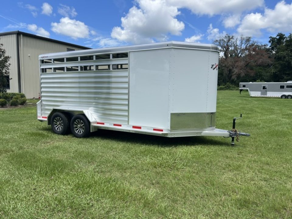 New 2026 Exiss Trailers 16' stock w/ pens and dressing room Stock / Stock Combo Trailer